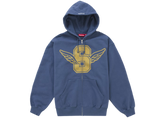 Wings Zip Up Hooded Sweatshirt (Blue)